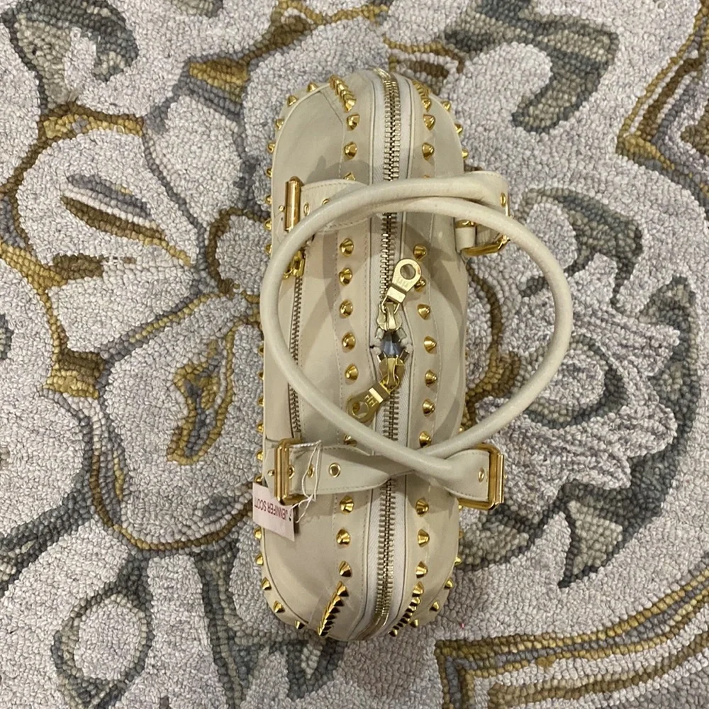 💕 Jennifer Scott Mahsa vixen bone Italian leather satchel gorgeous $559 💕